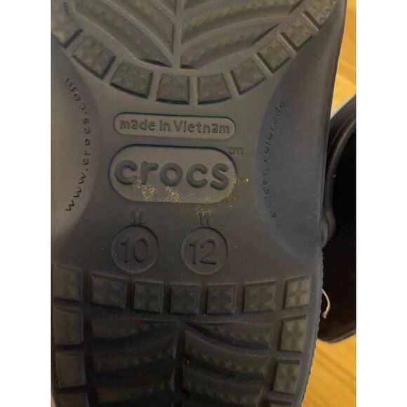Crocs, unisex navy blue, fur lined classic slip on clogs M10 W12 - Picture 5 of 6